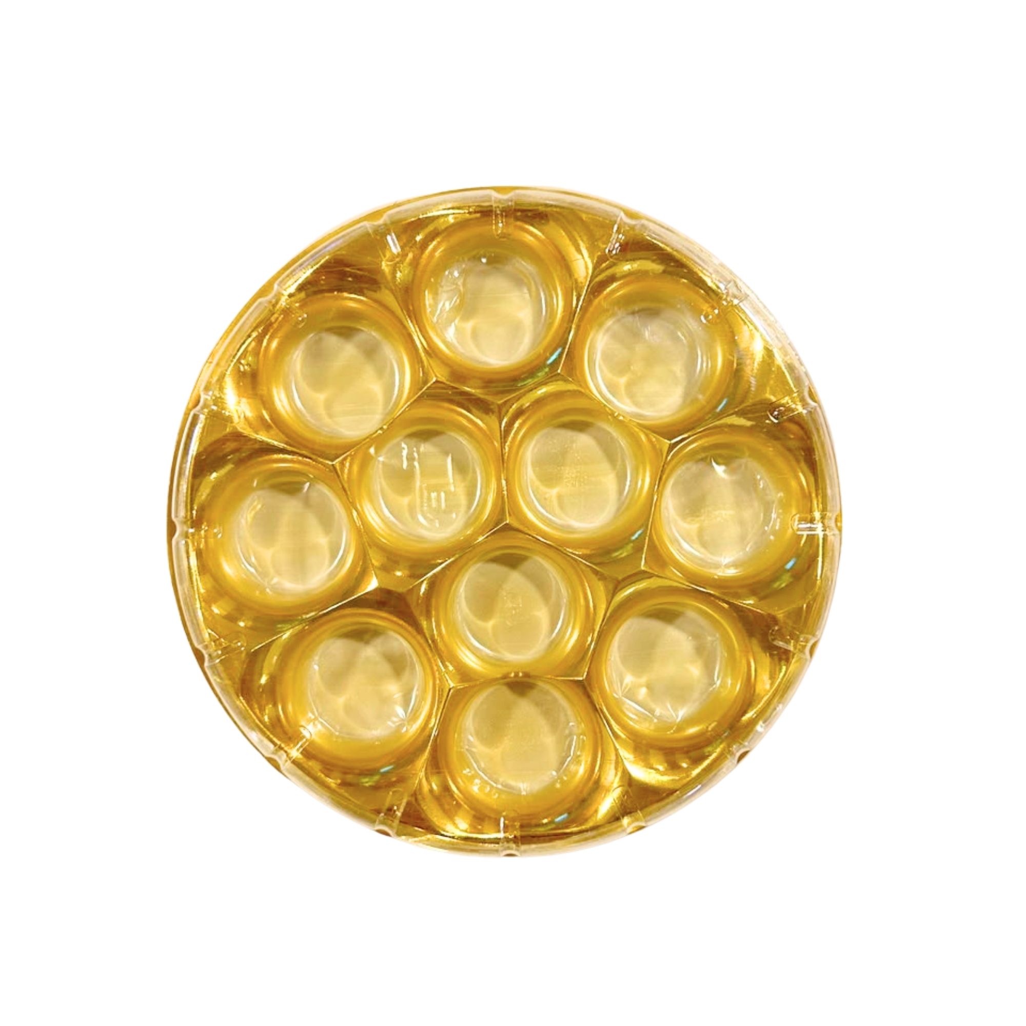 Round Gold Modak Box with Transparent Lid - 11 Cavities