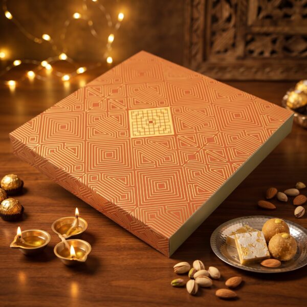 16 Cavity (4 X 4) Orange Art Deco Box