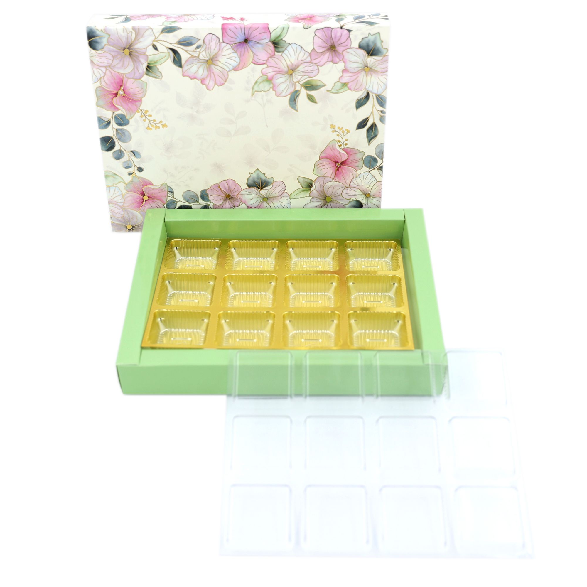 12 Cavity (3 X 4) White Spring Box With A-Type Tray & Lid - Image 2
