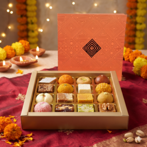 16 Cavity (4 X 4) Orange Art Deco Box with B Type Tray