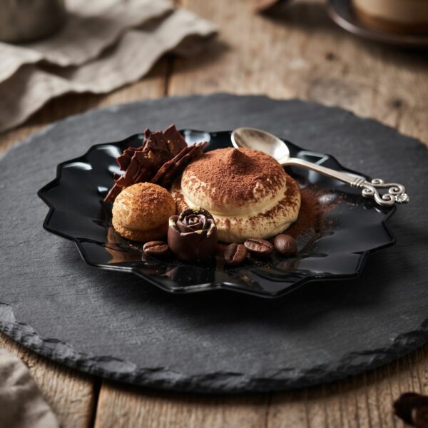 PS-11 Black Flower Plate 6 X 6 Pack of 50