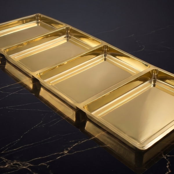1 x 4 4 Cavity Golden Partition Tray (Pack Of 50)
