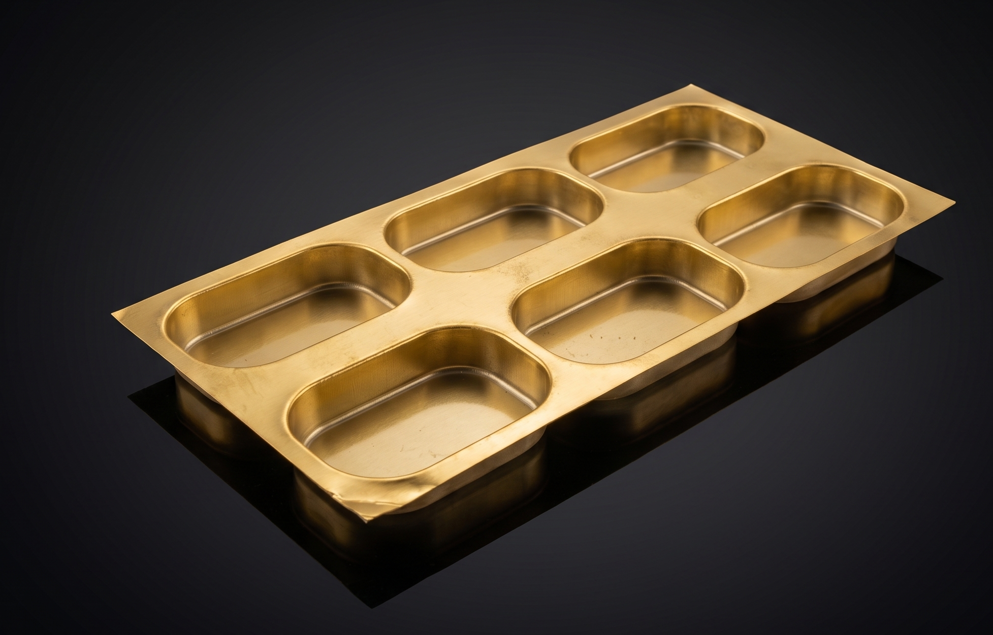 6 Cavity Golden Khajur Tray (Pack Of 50)