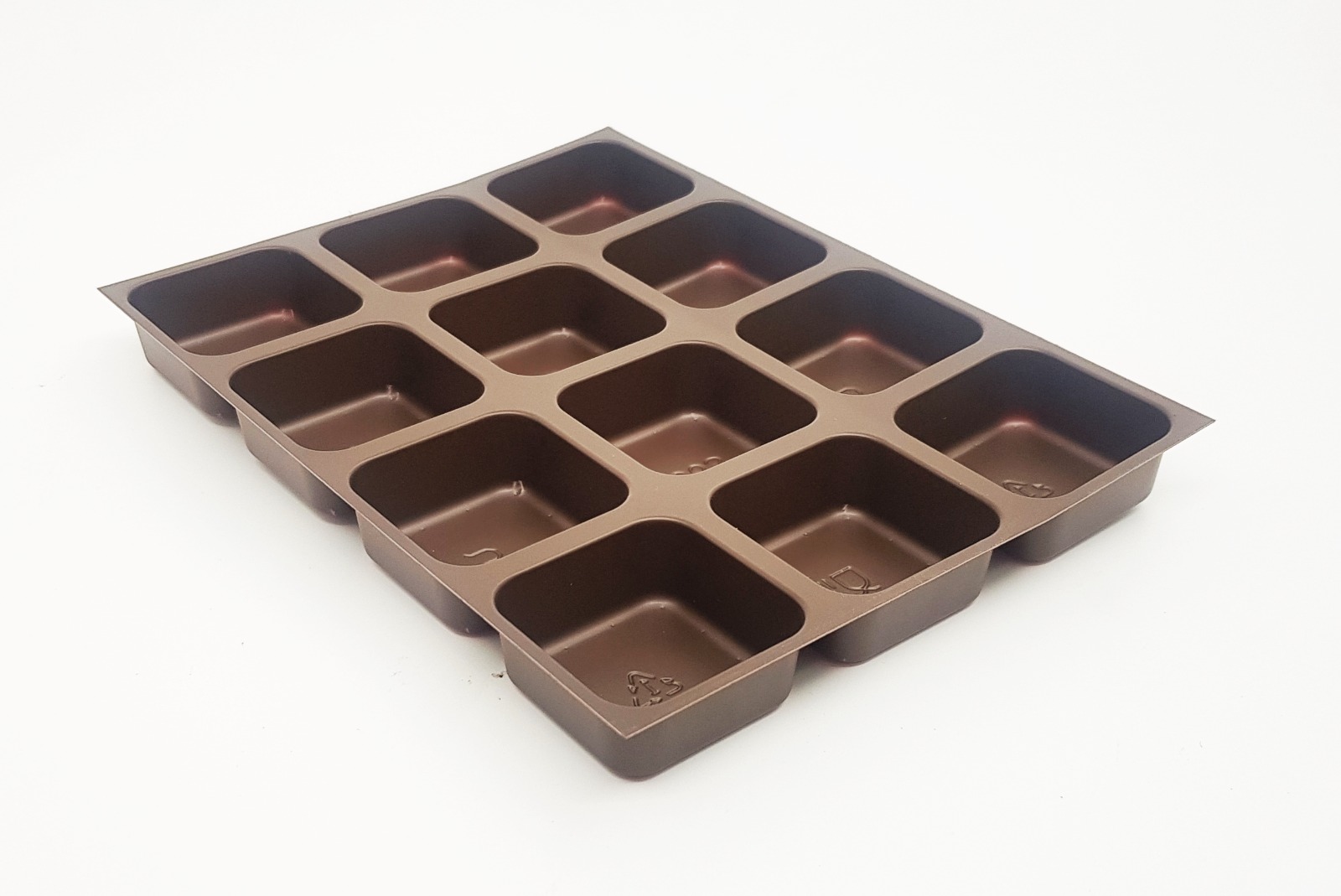3 x 4 12 Cavity B-Type Brown Tray (Pack Of 50)