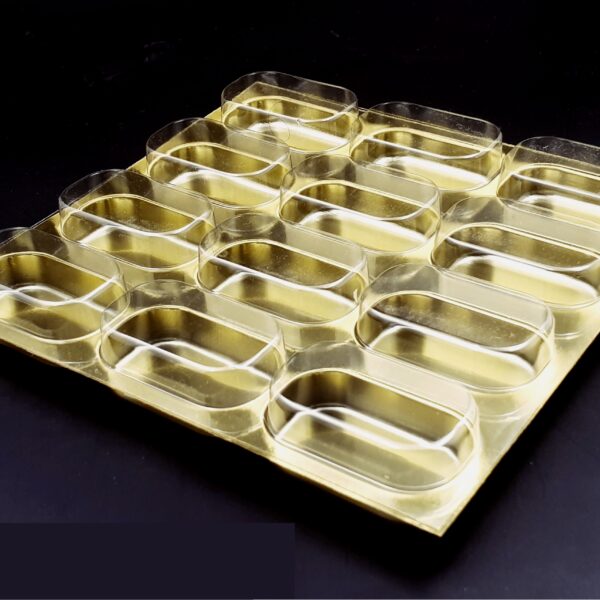 3 x 4 12 Cavity Golden Khajur Tray (Pack Of 50)