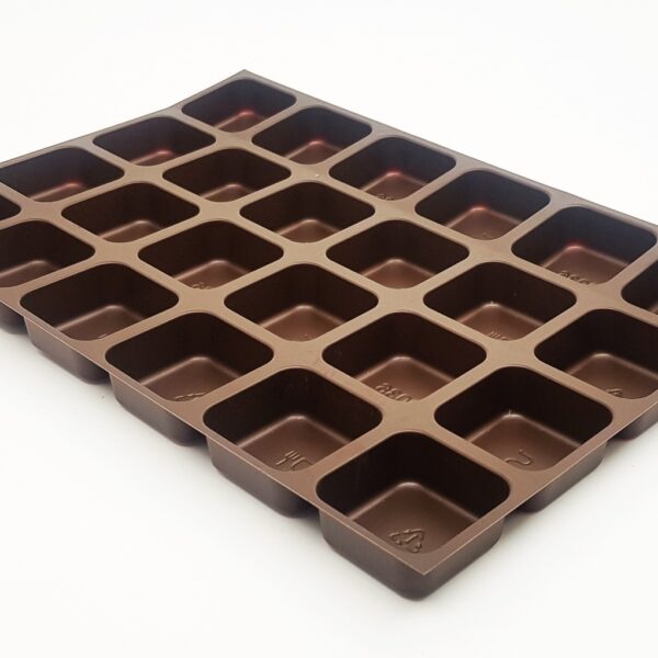 4 X 6 24 Cavity B-Type Brown Tray (Pack Of 50)