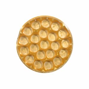 Round Pearlised Modak Box with Transparent Lid - 21 Cavities