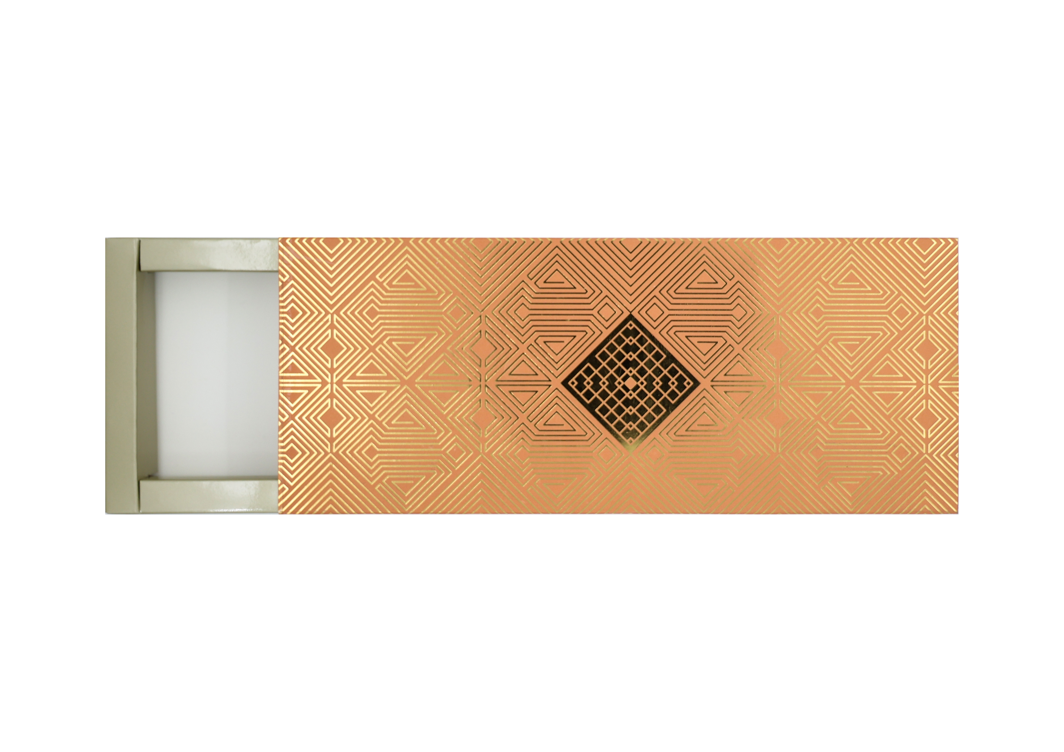 12 Cavity (2 X 6) Orange Art Deco Box With B Type Tray & Lid - Image 4