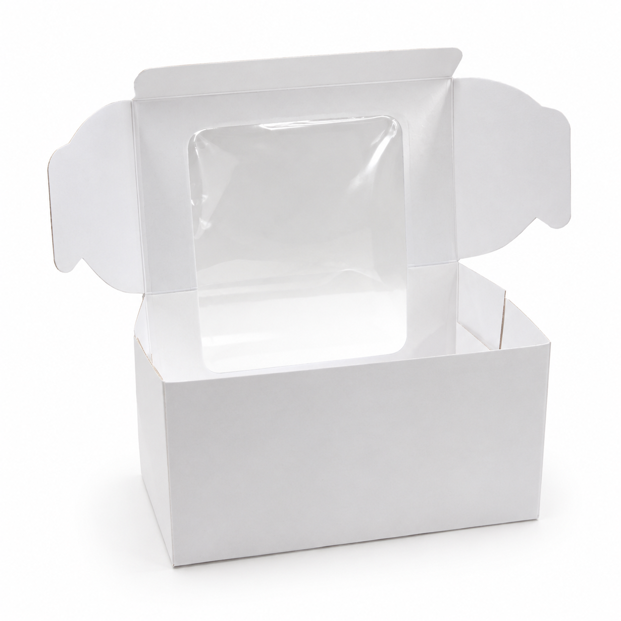 White Two Cupcake Window Box 8.2cm x 15.3cm x 8.4cm (H) - Image 4