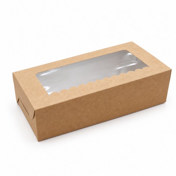 Brown Two Cupcake Box 7.6cm x 15.3cm x 4.4cm (H)