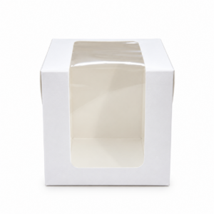 White Single Cupcake Window Box 8.3cm x 8.3cm x 9.3cm (H)