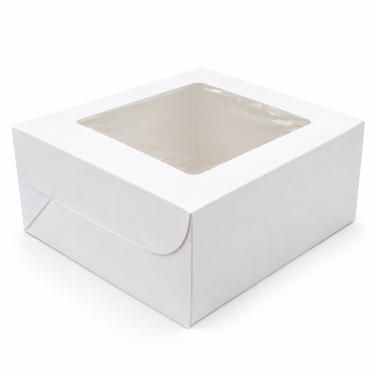 White Half KG Square Cake Box 20.3cm x 20.4cm x 10.3cm (H)