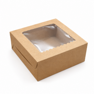 Brown Four Cupcake Small Box 15.2cm x 15.2cm x 5.1cm (H)