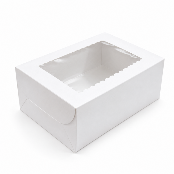 White Six Cupcake Box 15.3cm x 22.9cm x 10.1cm (H)