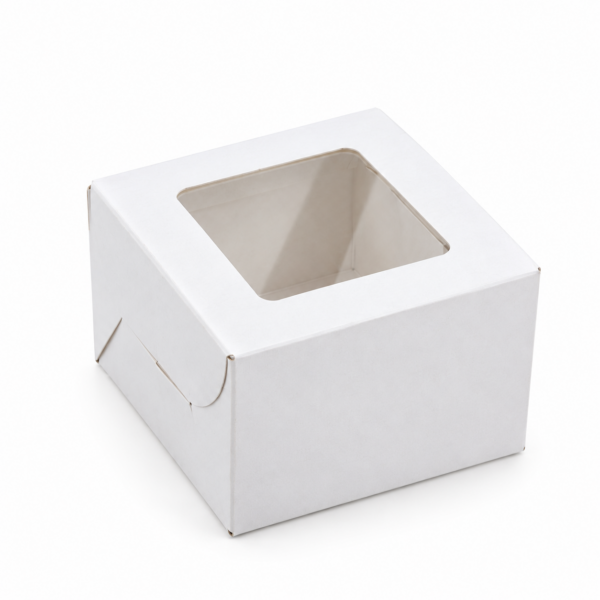 White Single Cupcake Box 7.6cm x 7.6cm x 5cm (H)