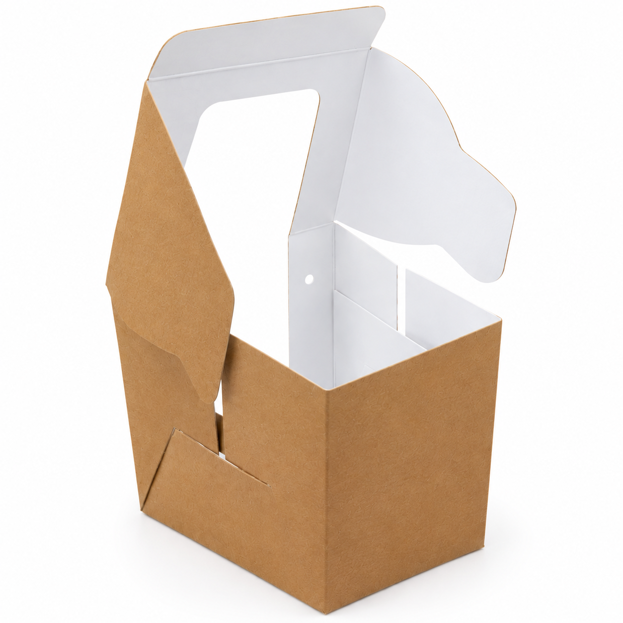Brown Single Cupcake Window Box 8.3cm x 8.3cm x 9.3cm (H) - Image 4
