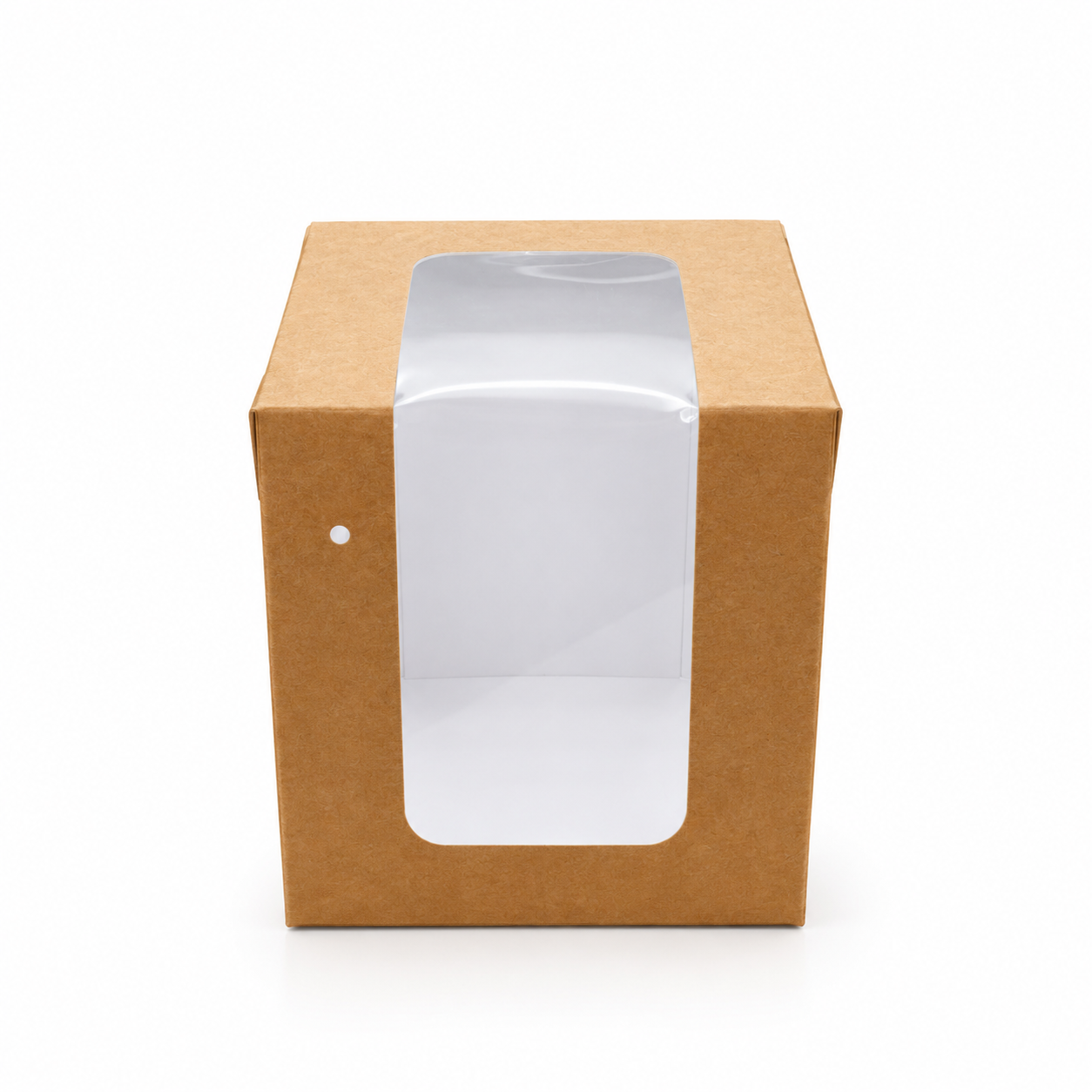 Brown Single Cupcake Window Box 8.3cm x 8.3cm x 9.3cm (H)
