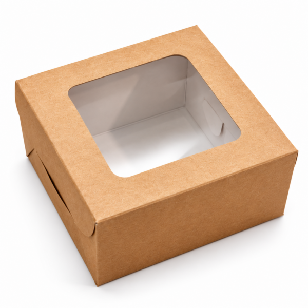 Brown Single Cupcake Box 7.6cm x 7.6cm x 5cm (H)